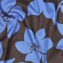 Viskose Stoff mit Stretchanteil Webware Blumen Muster blau