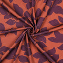 Viskose Stoff mit Stretchanteil Webware Blumen Muster braun