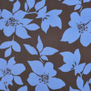 Viskose Stoff mit Stretchanteil Webware Blumen Muster blau