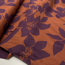 Viskose Stoff mit Stretchanteil Webware Blumen Muster braun
