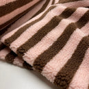 Teddy Plüsch Stoff Jackenstoff Streifen Muster rosa braun