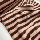 Teddy Plüsch Stoff Jackenstoff Streifen Muster rosa braun