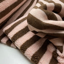Teddy Plüsch Stoff Jackenstoff Streifen Muster rosa braun