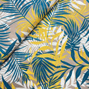 Baumwolle Blätter gelb petrol