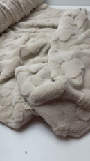 Fleece Stoff Pfoten beige