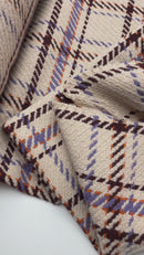 Wollstoff Stoff Mantelstoff kariert beige