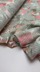 Viskose Rippjersey Stoff Muster grün