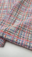 Sommer Boucle Stoff kariert orange