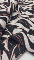 Leinen Baumwolle Stoff Muster schwarz