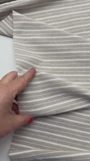 Viskose Leinen Stoff Streifen beige silber