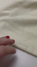 Fibre Mood Jacquard Jersey Stoff Gesichter weiß/hellgelb