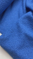 Teddy Boucle Stoff Jackenstoff mit Fleeceabseite royalblau