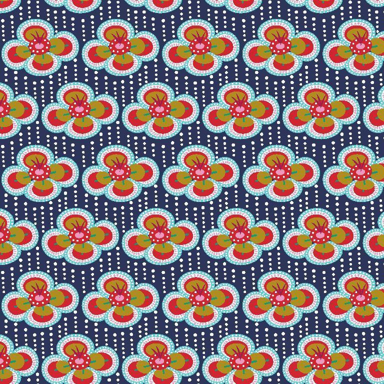 Baumwolle Webware Blumen blau Poppy Design