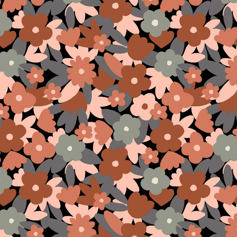 Soft Sweat Blumen schwarz Poppy Design