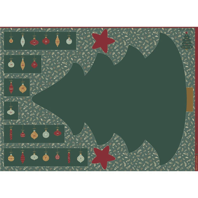 Baumwolle Weihnachten Adventskalender grün