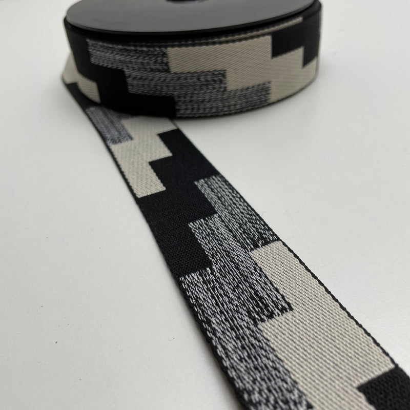 Veno Gurtband schwarz weiß 38 mm