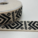 Veno Gurtband Ethno Raute schwarz weiß 40 mm