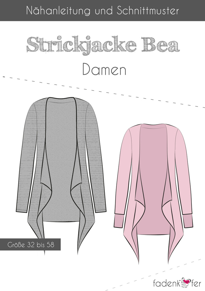 Papierschnittmuster  Fadenkäfer Strickjacke Bea