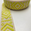 Veno Gurtband Ethno Raute gelb weiß 40 mm