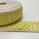 Veno Gurtband Ethno Raute gelb weiß 40 mm