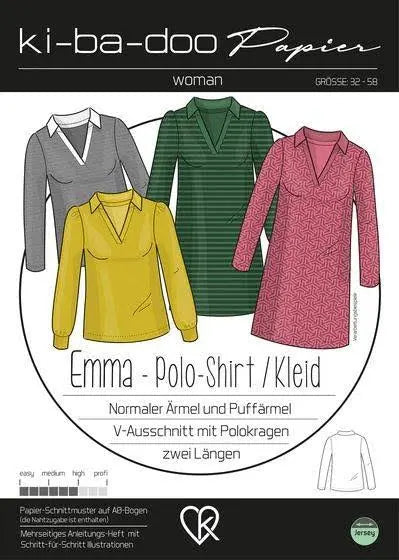 Papierschnittmuster Kibadoo Polokleid Shirt Emma