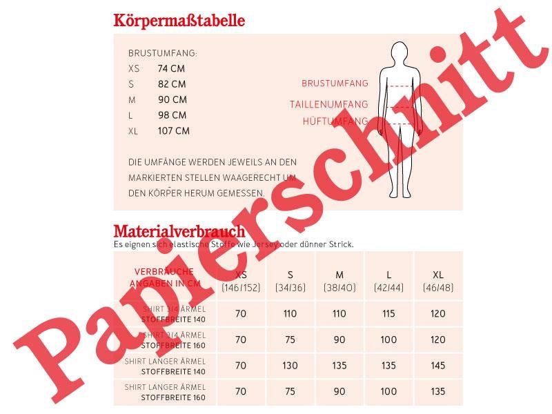 Papierschnittmuster Schnittreif Frau Nikki