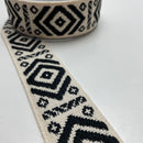 Veno Gurtband Ethno Raute schwarz weiß 40 mm