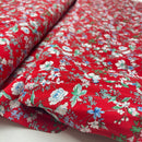Baumwolle Stoff Webware Blumen rot