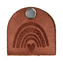 Knick-Label mit Schraube Wildlederimitat Regenbogen rosa Veno