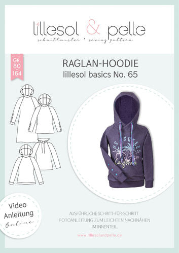 Papierschnittmuster Lillesol & Pelle No. 65 Raglan Hoodie Kinder